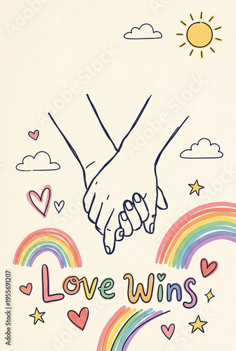 Poster in a minimalist style, like a child's drawing, with hand-drawn lines. Contains the text 