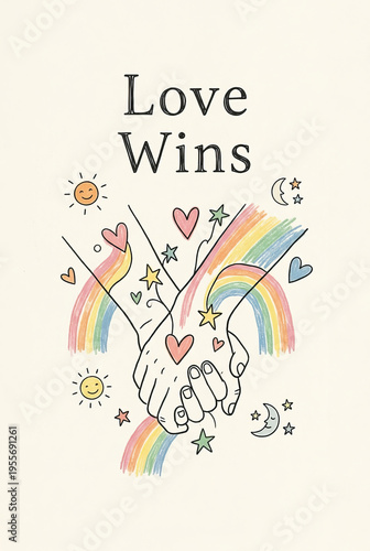 Poster in a minimalist style, like a child's drawing, with hand-drawn lines. Contains the text 