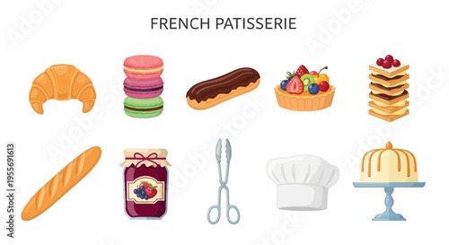 French patisserie bakery dessert collection.