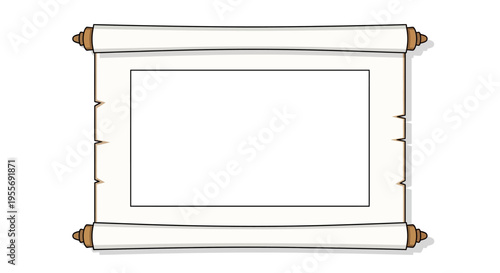 A blank ancient paper scroll or parchment ready for your custom text or message.