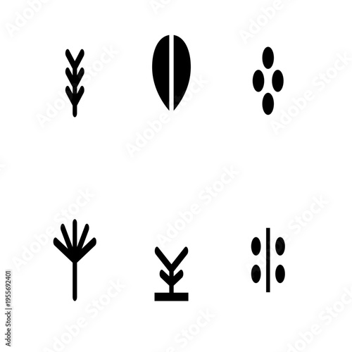 Minimalist Nature and Agriculture Plant SVG Icon Set