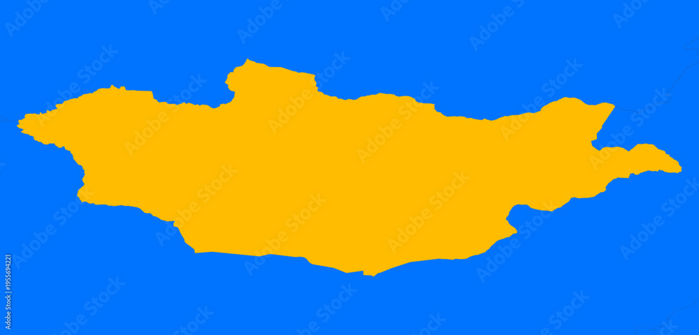 Obraz premium Outline Vector Map of Mongolia