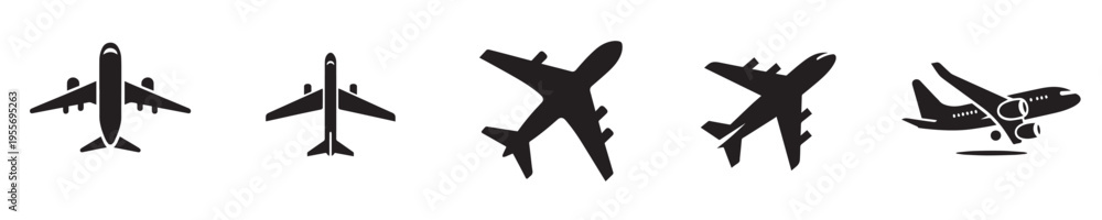 Obraz premium airplane vector with silhouette style