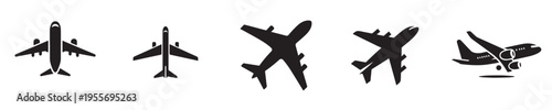 airplane vector with silhouette style