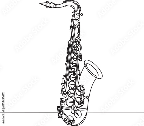 Jazz saxophone music instrument illustration for jazz lovers and musicians