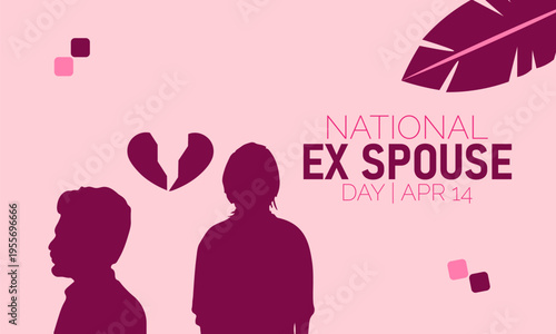 National Ex Spouse Day Broken Heart Silhouette Couple Concept Art with Ex Spouse