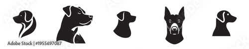 dog vector with silhouette style