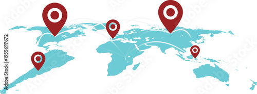 vector world map pointing countries