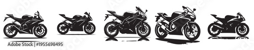 motorcycle vector with silhouette style