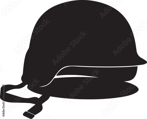 Military helmet silhouette vector illustration object line art isolated