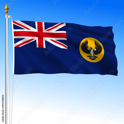 South Australia territory, Australia, waving flag, Oceania, vector illustration