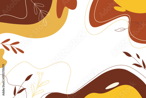 Earth tone organic shapes abstract modern background