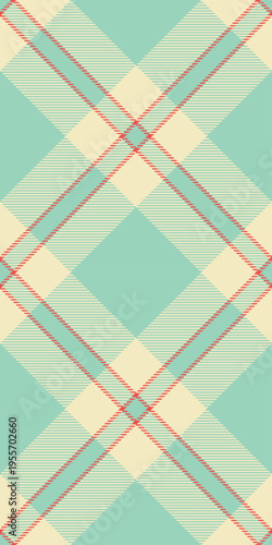Fall plaid textile check, isolation fabric texture pattern. Scenery vector background seamless tartan in light and red colors.