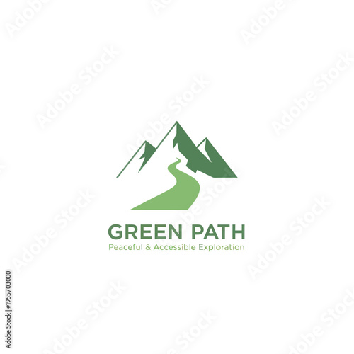 Green Path Mountain Trail Nature Adventure Logo