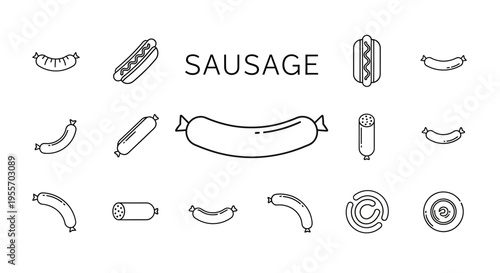 Variety of Sausage Meat Products.