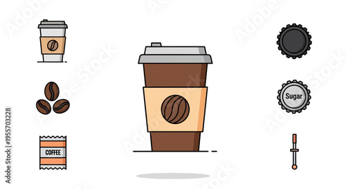 Brown Coffee Cup with Lid.