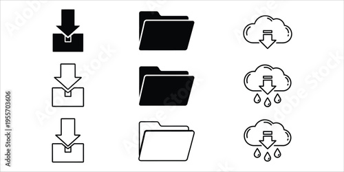 Cloud storage and file download icons