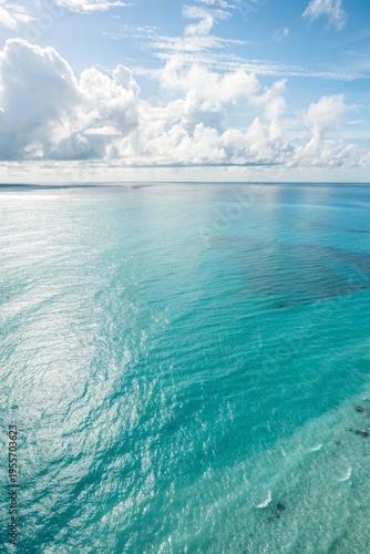 Top view of light blue ocean
