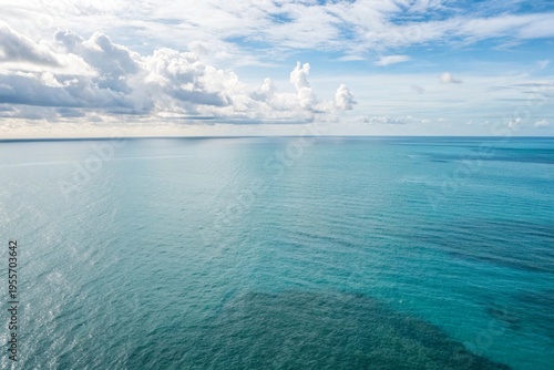 Top view of light blue ocean