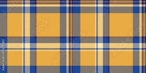 Anniversary vector textile seamless, eps background tartan check. 20s texture fabric pattern plaid in amber and blue colors.