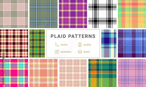Festive tartan pattern collection for Thanksgiving branding. The pack unifies packaging, marketing, and visuals. Vector consistency ensures harmony.