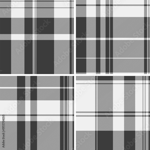 Plaid bundle ideal for bespoke fashion, atelier projects, and exclusive clothing. Vector patterns enhance garments, scarves, accessories, and digital mockups.