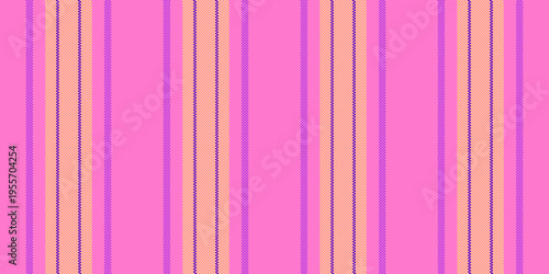 Lilac textile seamless texture, flowing stripe fabric pattern. Ragged vector lines background vertical in pink and yellow colors.