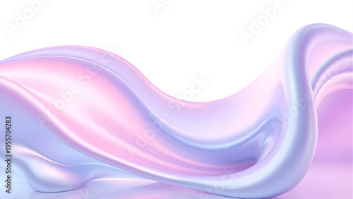 Abstract Soft Pastel Gradient Background with Flowing Blue and Pink Waves, Modern Design