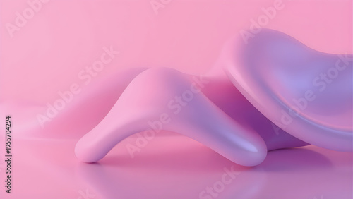 Soft Abstract Pink Gradient Background with Smooth Flowing Shape, Minimal Design