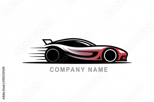 A sleek and dynamic sports car logo design featuring motion lines for a modern automotive brand Vector