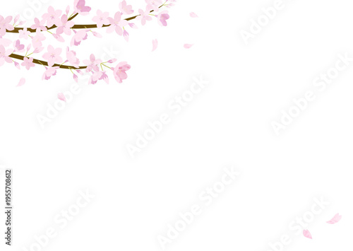 水彩の桜の背景フレーム