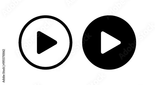 Vector illustration of play button icon set, media player sign, vector illustration