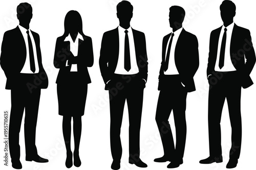 Diverse collection of people silhouettes walking and standing together as a large group for community lifestyle urban commuting and social diversity concept