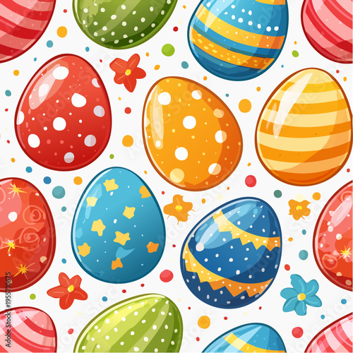 Nahtloser Hintergrund mit bunten Ostereiern