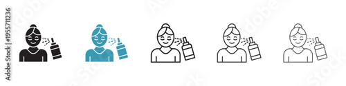 Spray on face icon in flat style. Basic vector symbol illustration