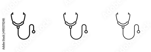 Stethoscope icon in flat style. Basic vector symbol illustration