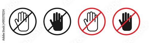 Stop sign in flat style. Basic vector symbol illustration