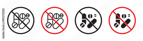 Stop using illegal drugs sign in flat style. Basic vector symbol illustration