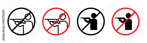 Stop hunting sign in flat style. Basic vector symbol illustration