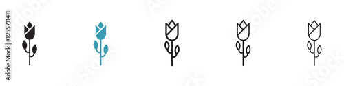 Tulip icon in flat style. Basic vector symbol illustration