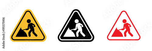 Under construction sign in flat style. Basic vector symbol illustration
