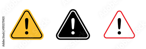 Warning attention sign in flat style. Basic vector symbol illustration