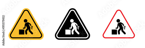 Warning heavy object sign in flat style. Basic vector symbol illustration