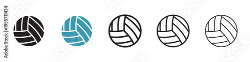 Volleyball ball icon in flat style. Basic vector symbol illustration