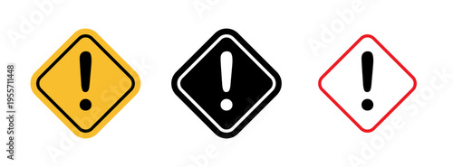 Warning sign in flat style. Basic vector symbol illustration