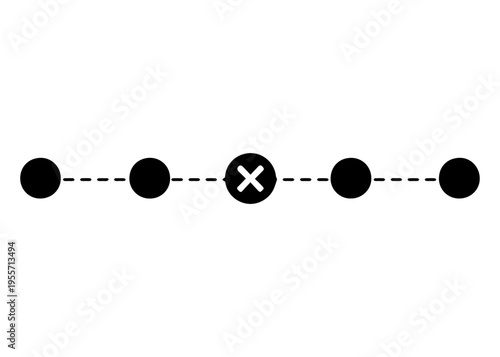 line with a cross line icon vector
Vector line icon on a white background