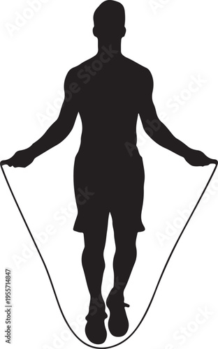 Athlete in mid-jump rope exercise demonstrating proper form and technique