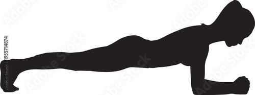 Person performing a plank exercise in a push-up position