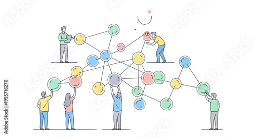 People connected in a network.