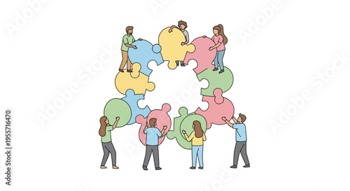 People Holding Puzzle Pieces Together.
